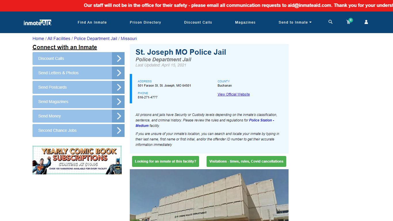 St. Joseph MO Police Jail & Inmate Search - St. Joseph, MO